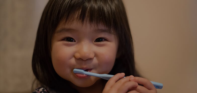 Toddler Brushing her Teeth 